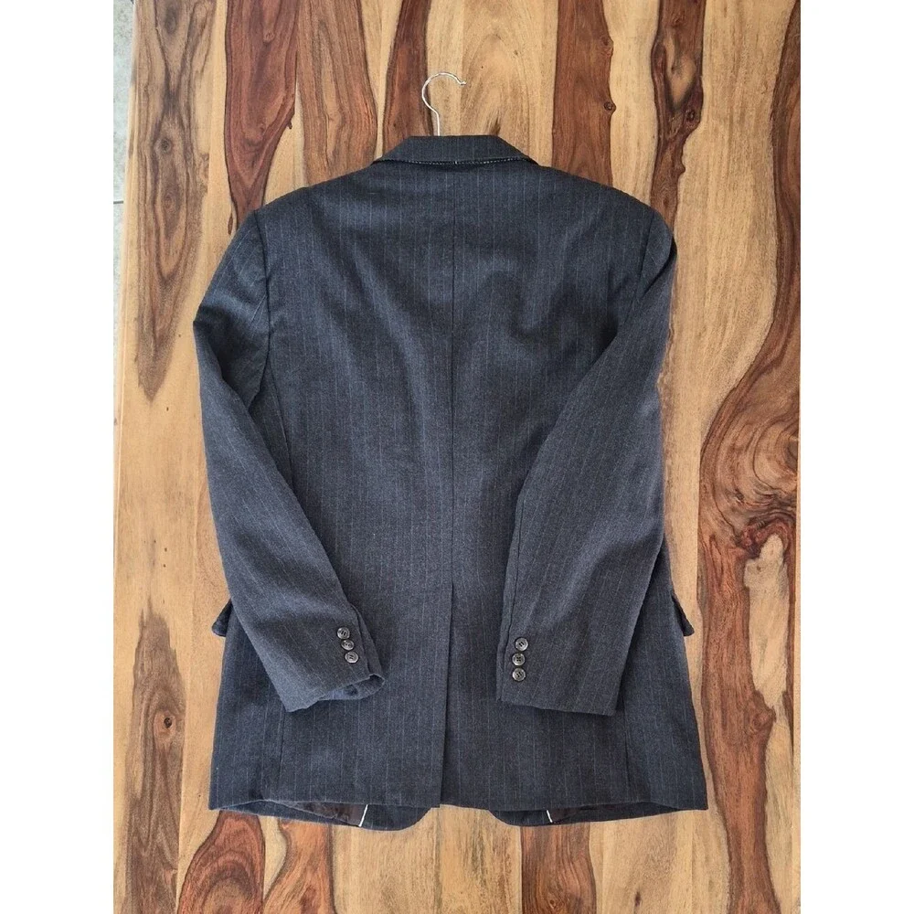Men's Classic Pinstripe 100% Wool Blazer 40R